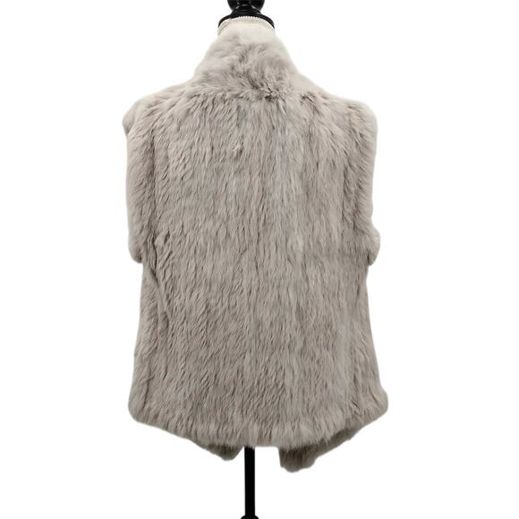 Love Token Genuine Rabbit Fur Vest Jacket Open Front Tan Size XS - Picture 3 of 5